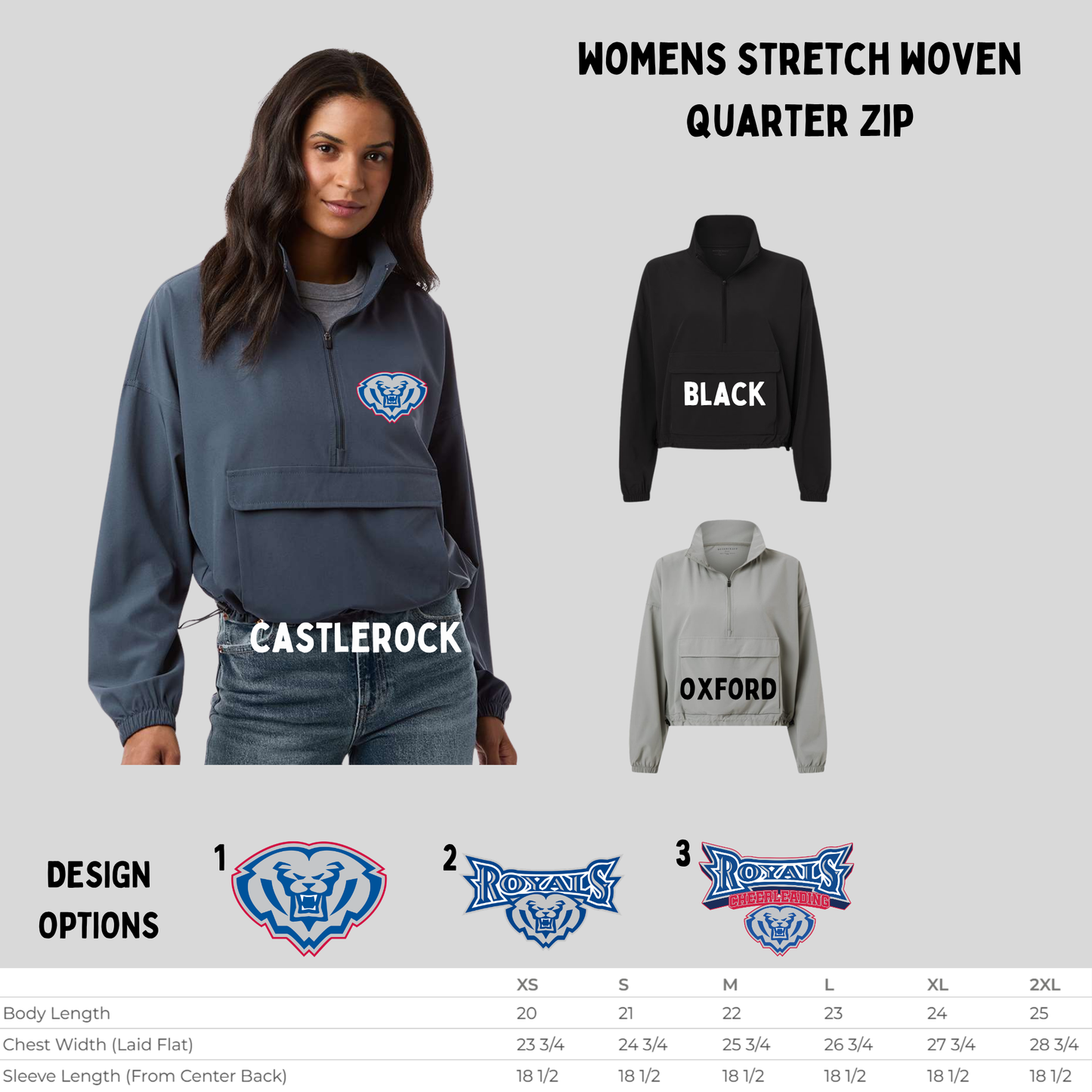 Womens Stretch Woven Quarter Zip HSECheer