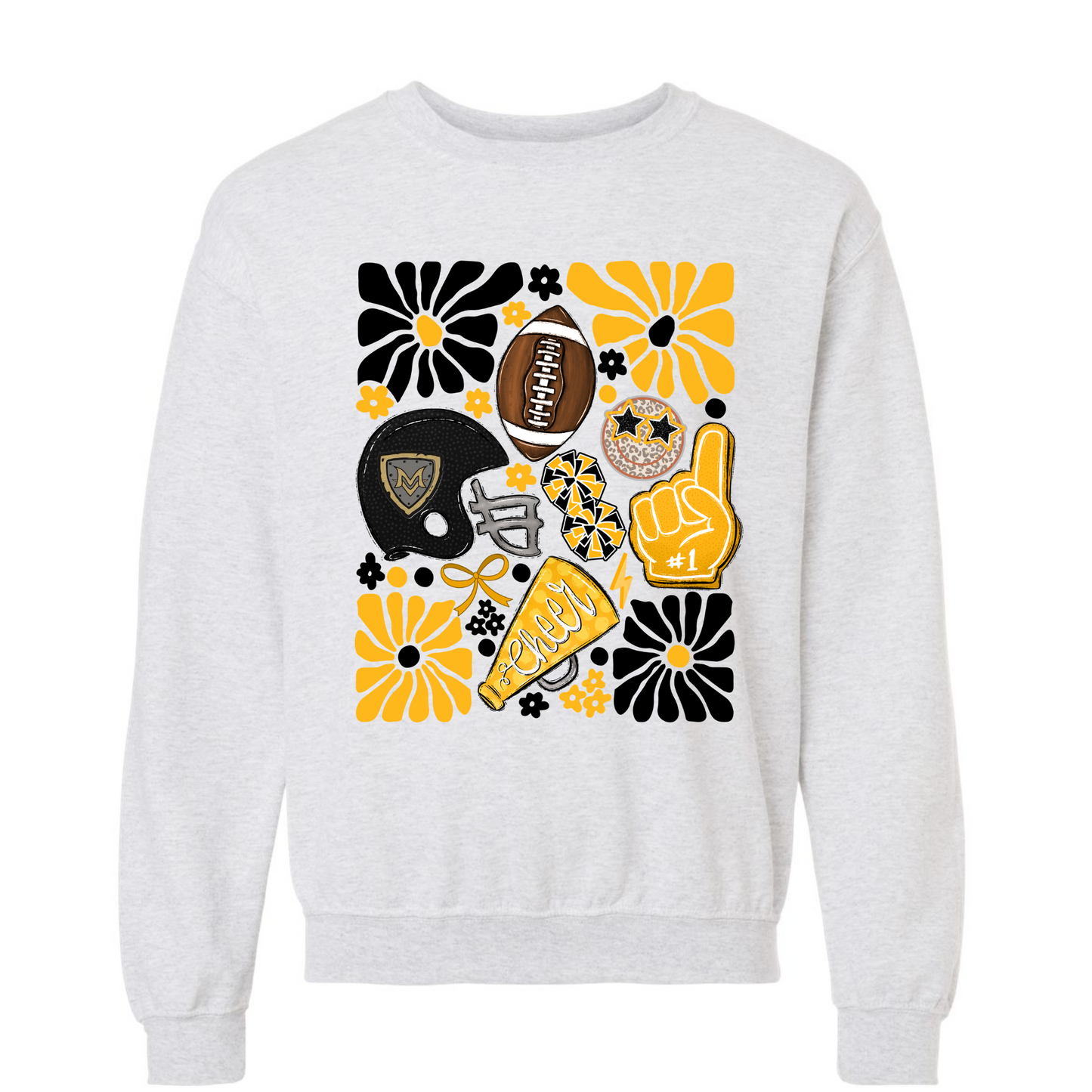MVYC Floral Football Cheer design
