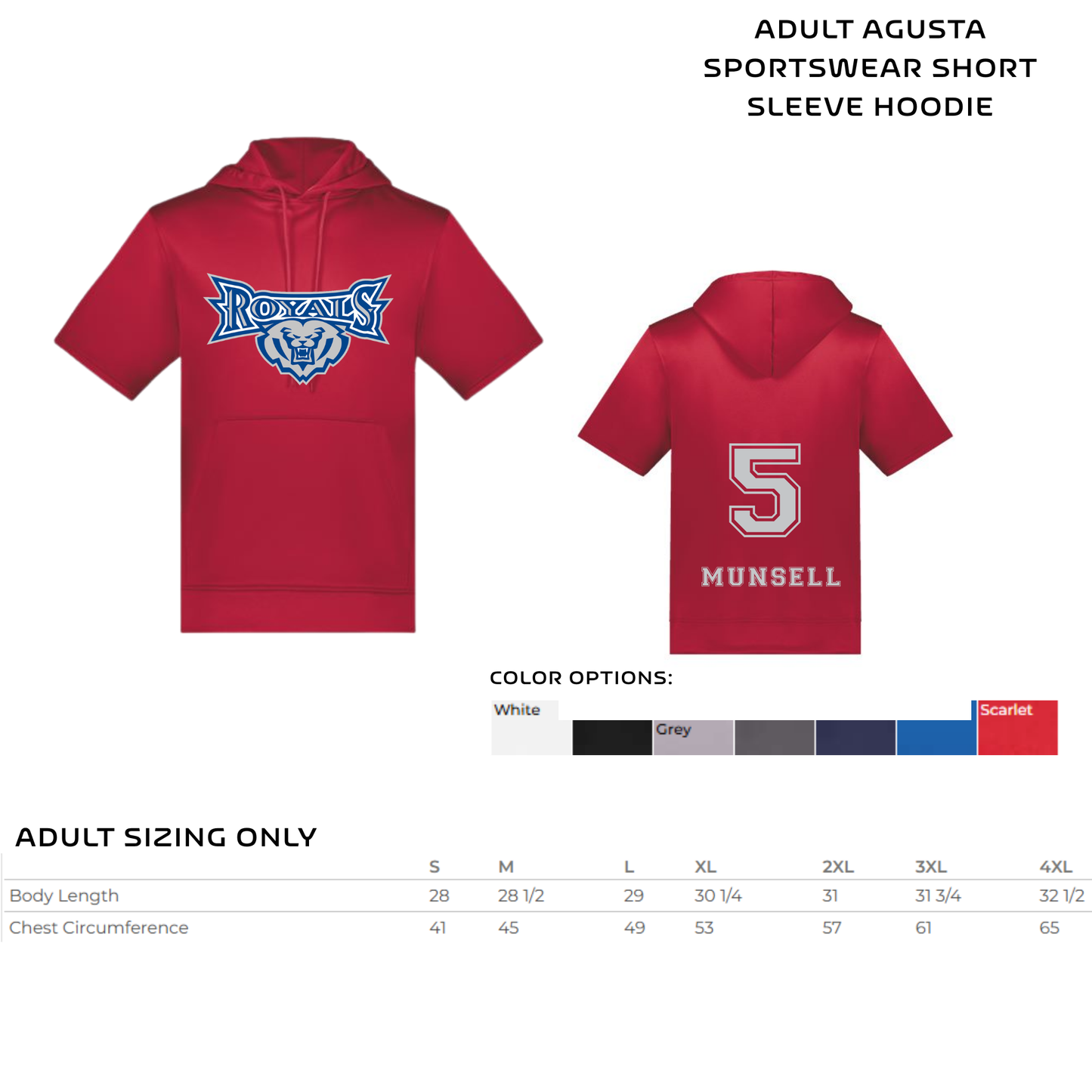ADULT Baseball short-sleeved hoodie- HSE Design #2