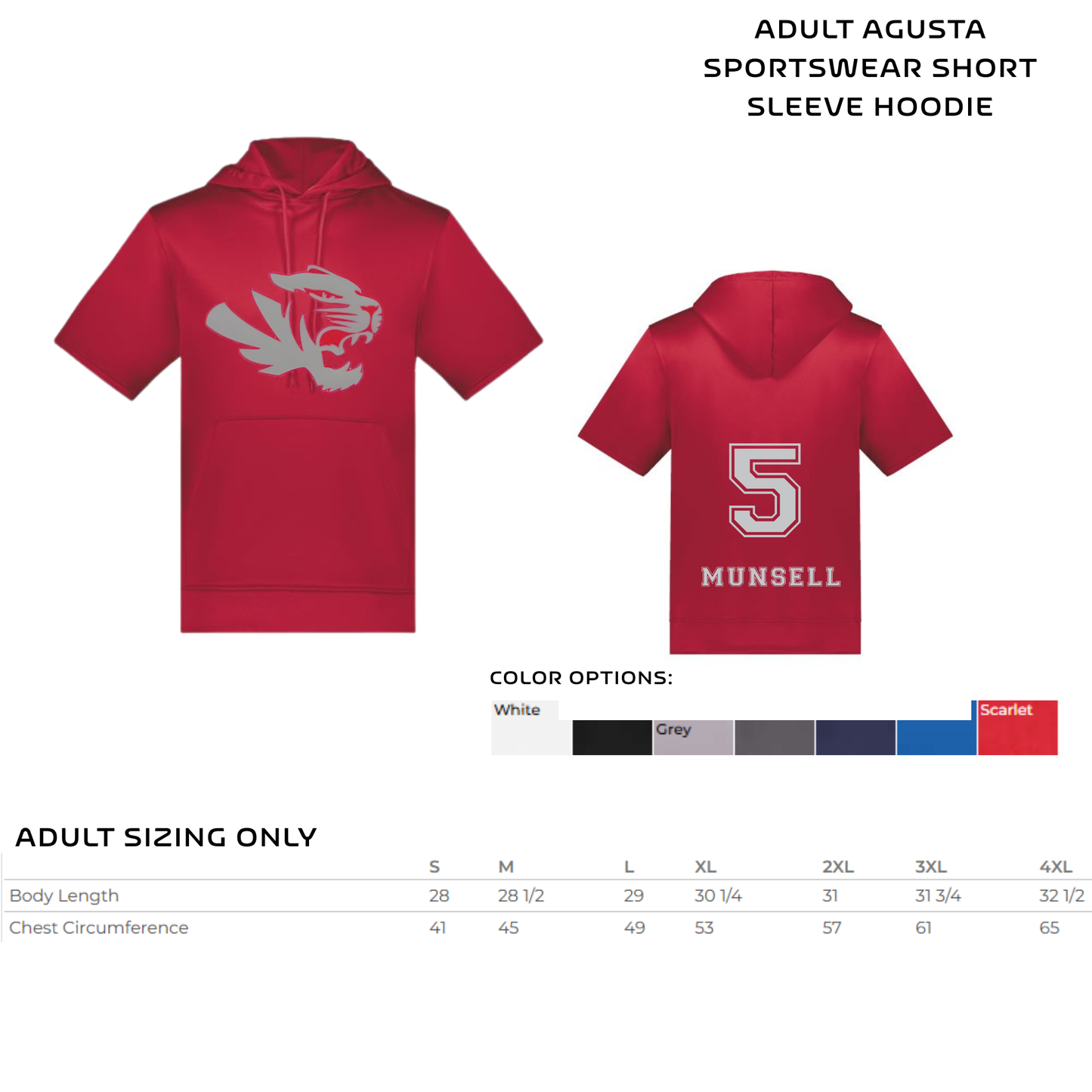 ADULT Baseball short-sleeved hoodie- Fishers Design #2
