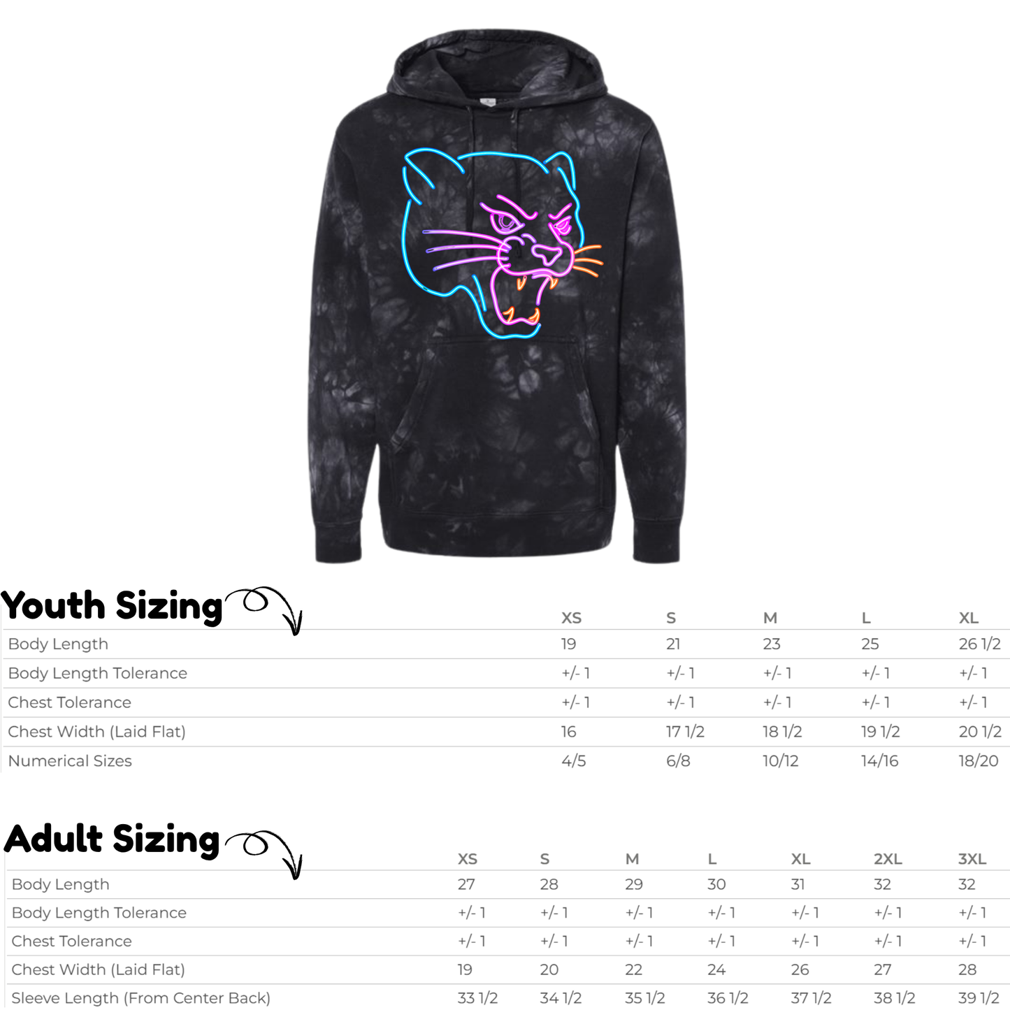 HIJH Black Tie-dye Hoodie