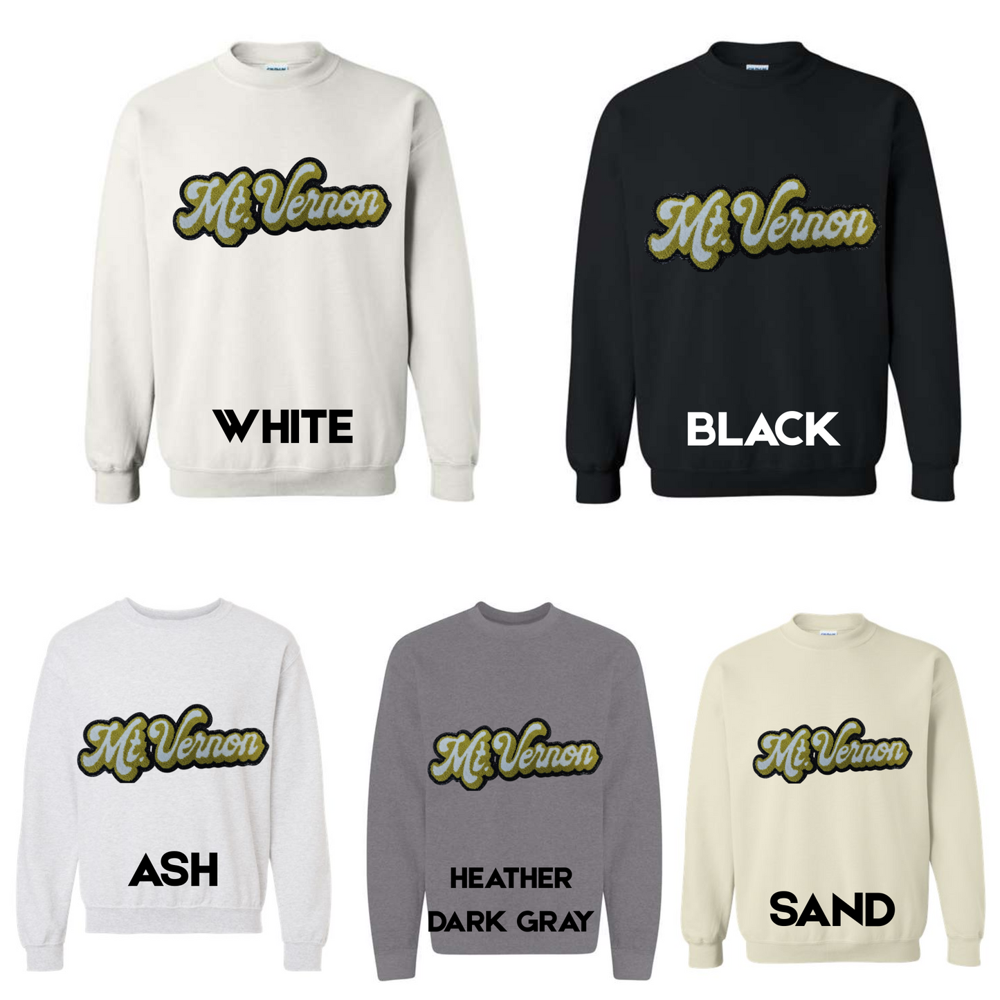 Mt. Vernon NEW Athletic Script chenille patch