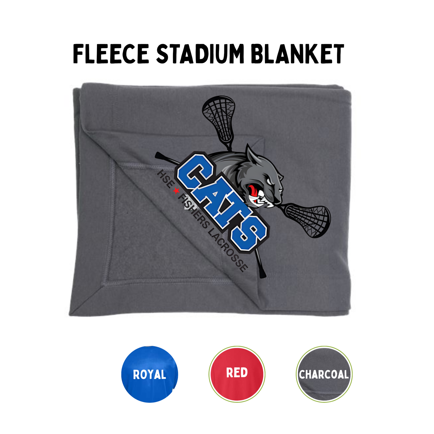 Cats Lacrosse Fleece Stadium Blanket