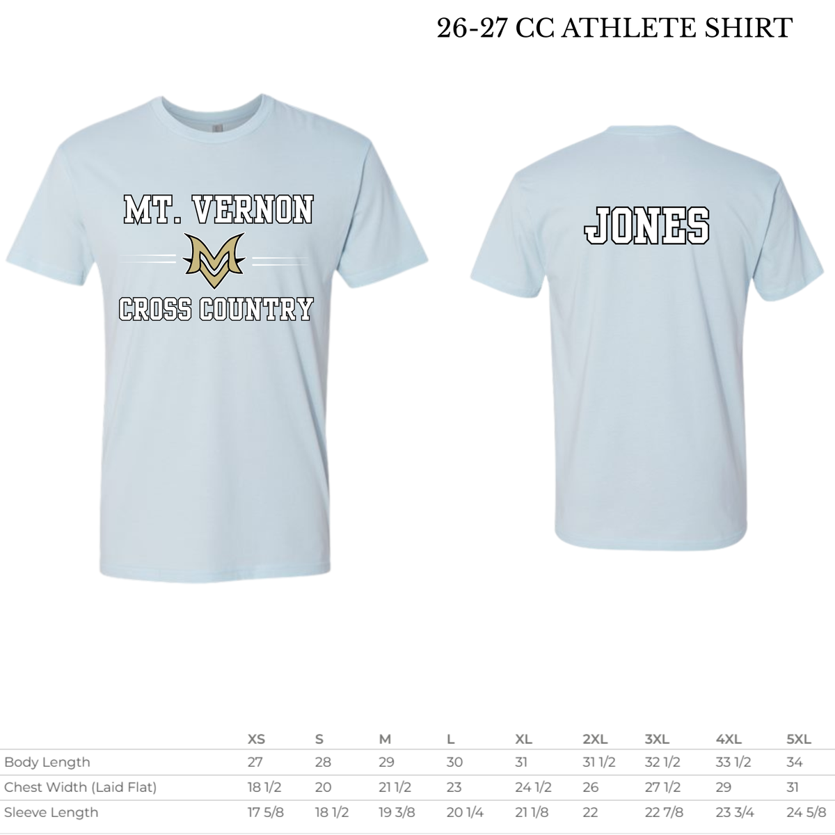 MVHSCC 26-27 ATHLETE Cross Country Shirt