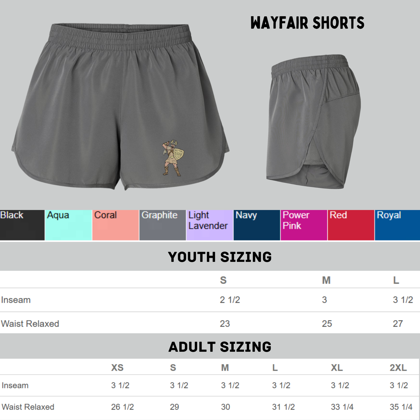 MVMS Girls and Women's Wayfair Shorts- mascot
