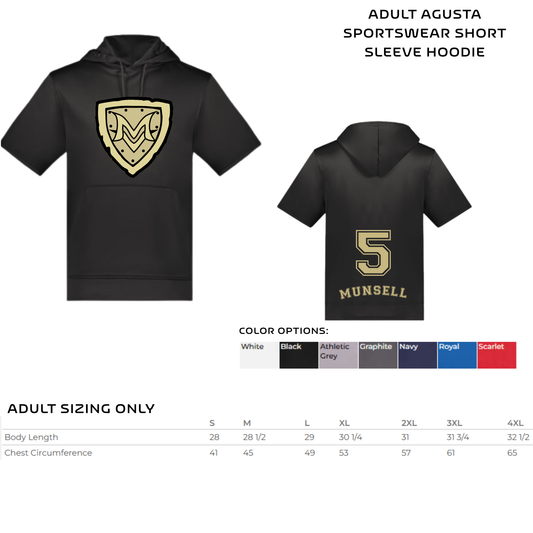 ADULT Baseball short-sleeved hoodie- MV Shield