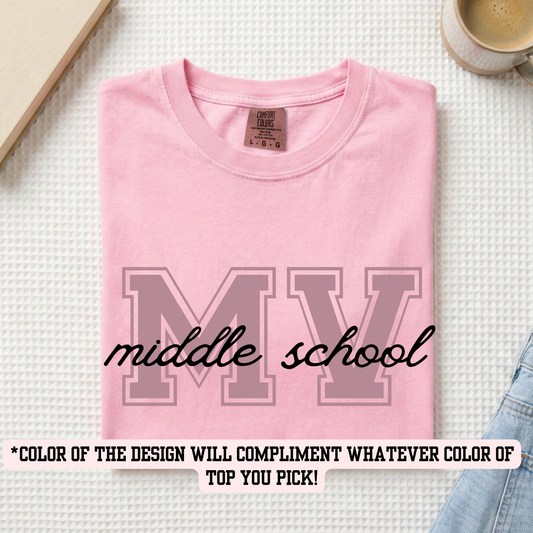 MVMS Monochromatic Varsity (YOU PICK TOP STYLE AND COLOR!)
