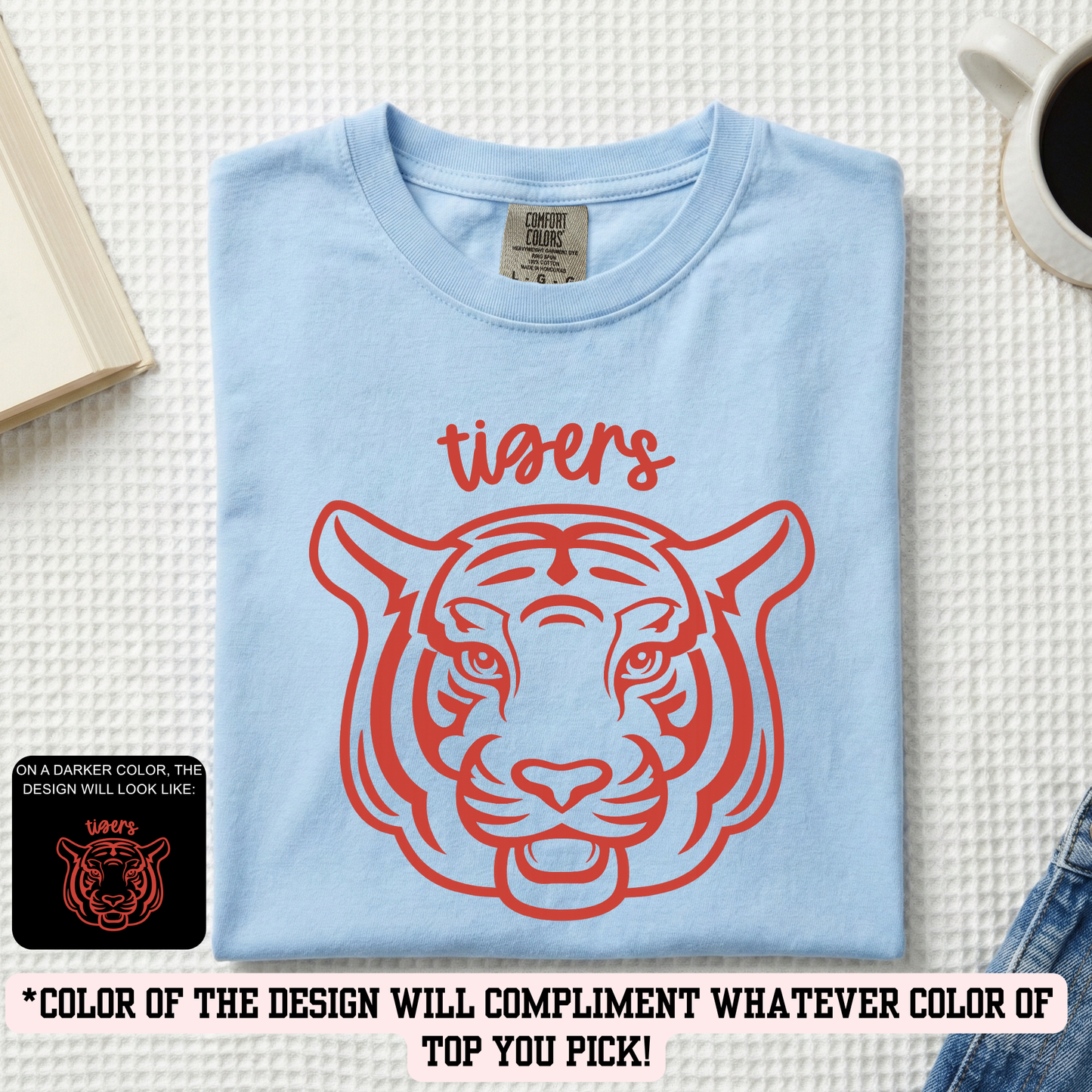 FELEM Tigers Outline (YOU PICK TOP STYLE AND COLOR!)