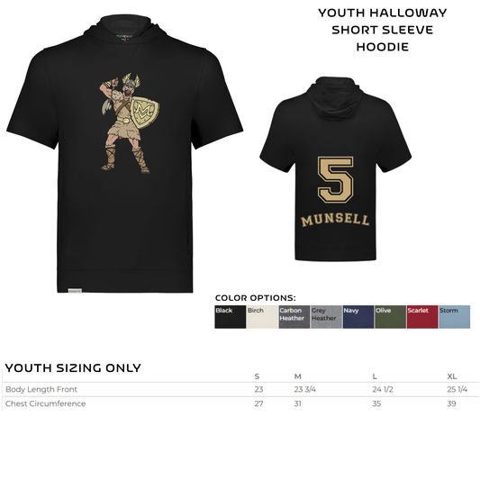 YOUTH Baseball short-sleeved hoodie- MV Man