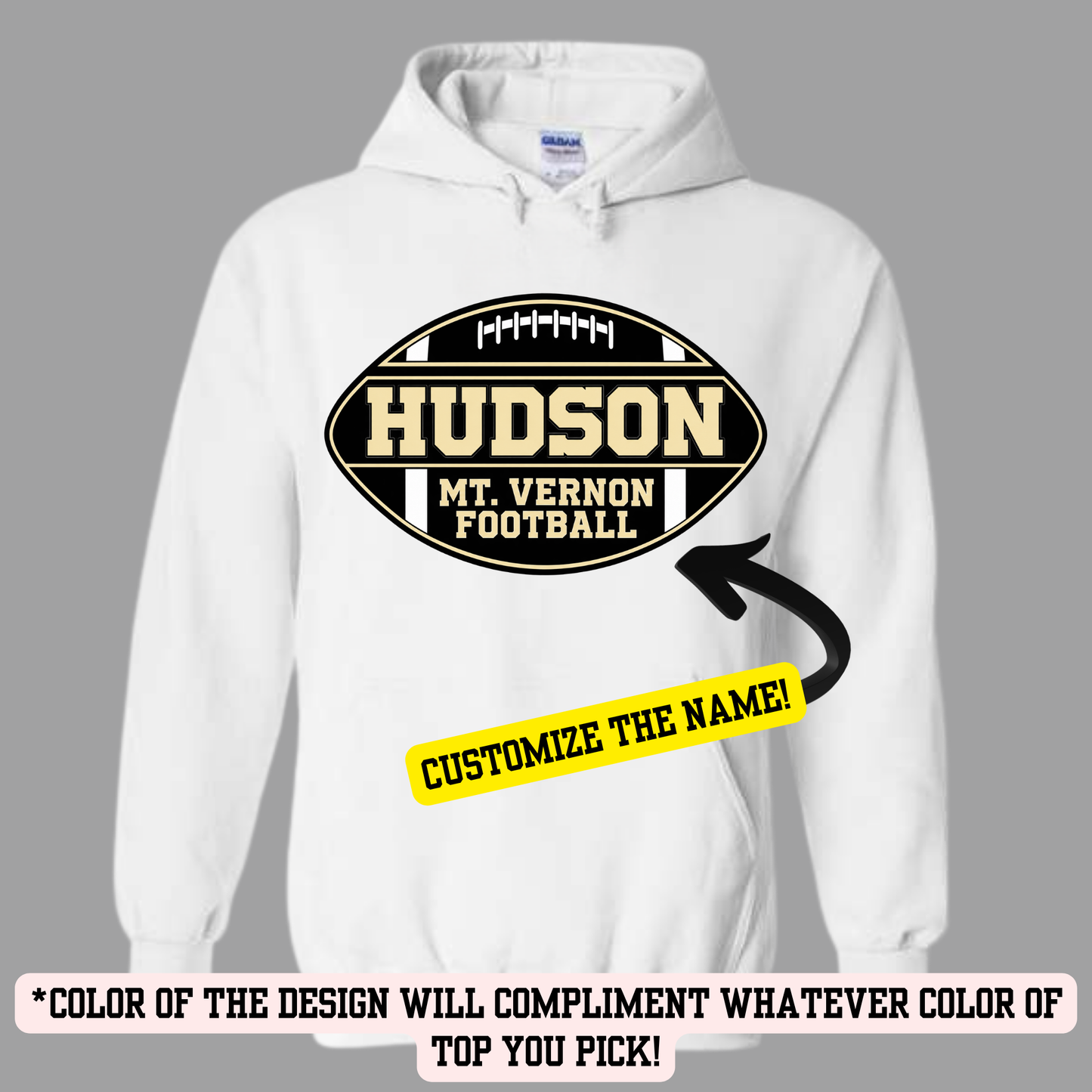 MVMS Football #8 (YOU PICK TOP STYLE AND COLOR!)