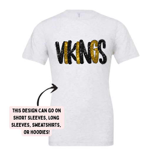 FES- Black and Gold Faux Glitter Viking