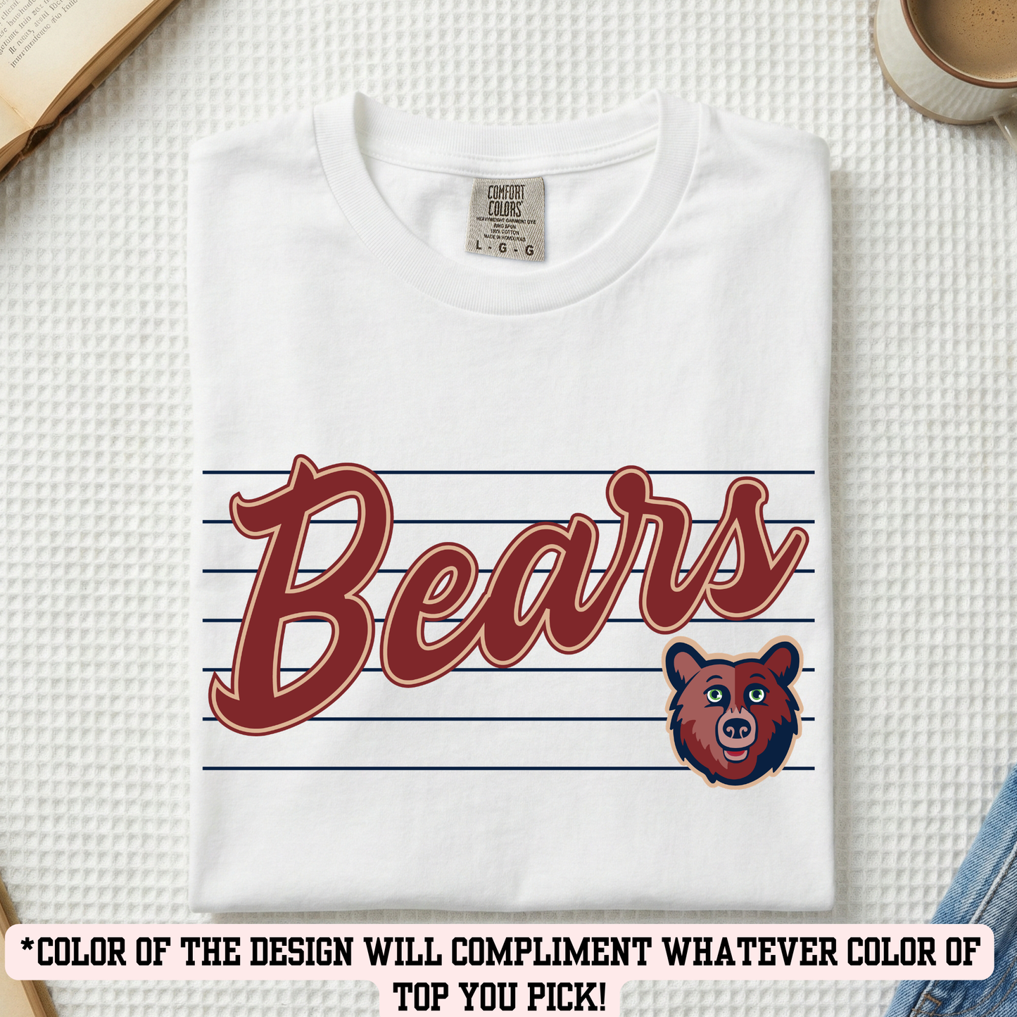 BSE Bear thin stripe (YOU PICK TOP STYLE AND COLOR!)