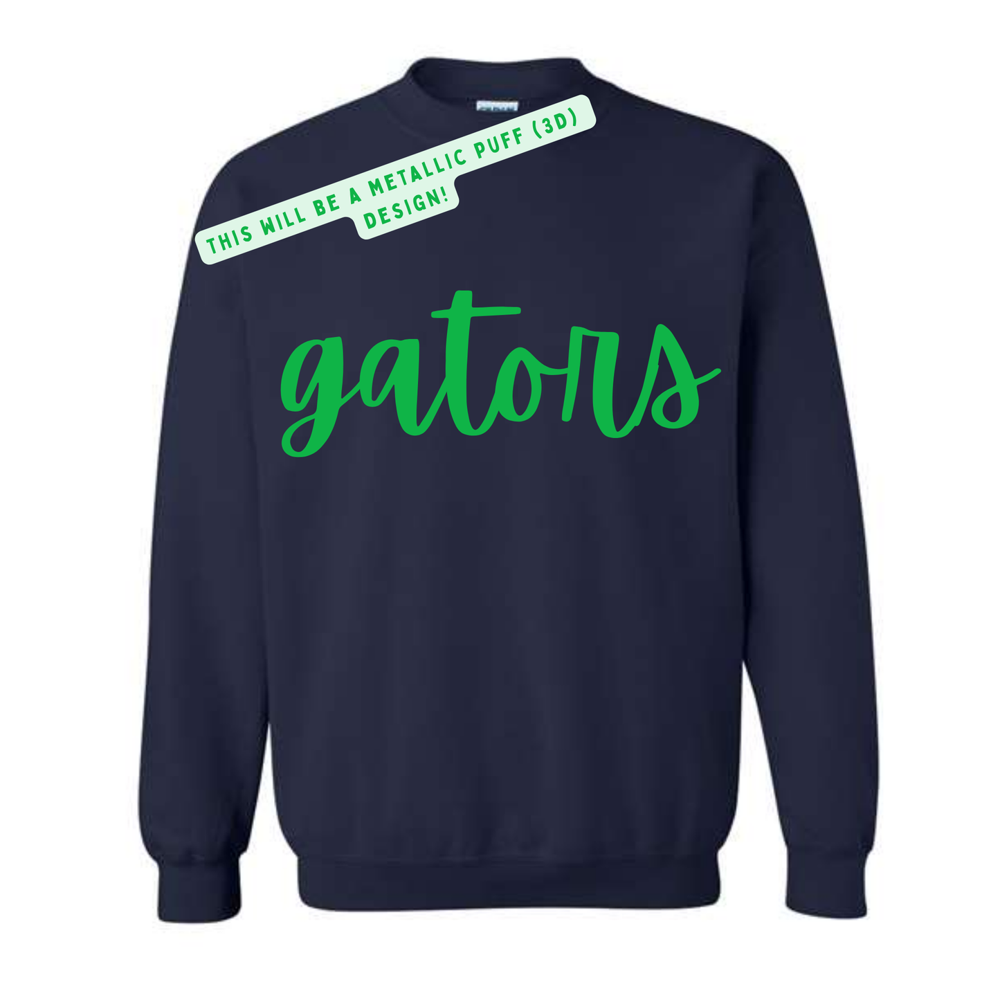 GES Gators Metallic Puff Script