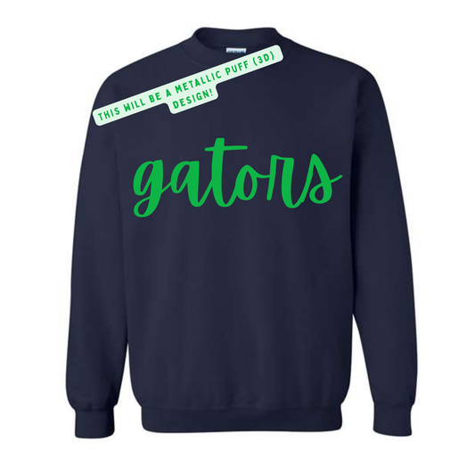 GES Gators Metallic Puff Script