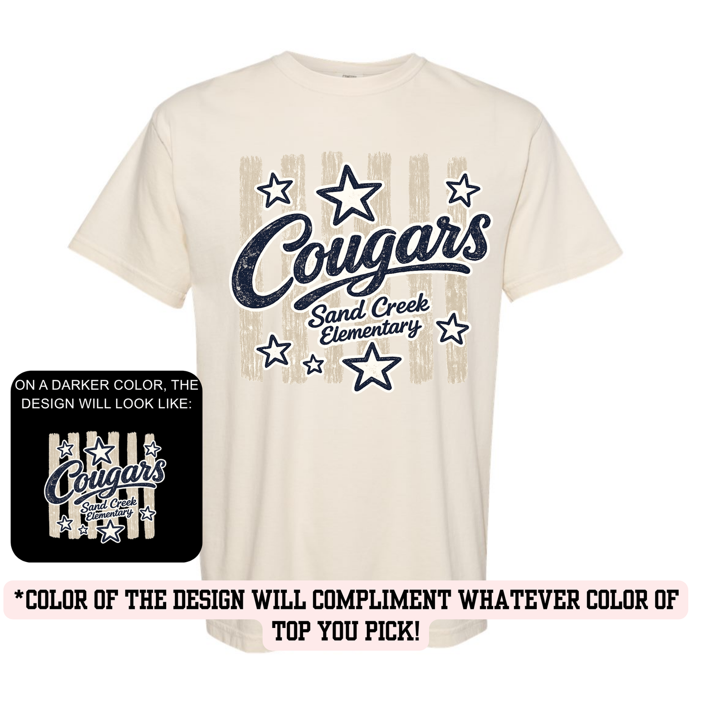 SCE Cougars Stripe (YOU PICK TOP STYLE AND COLOR!)
