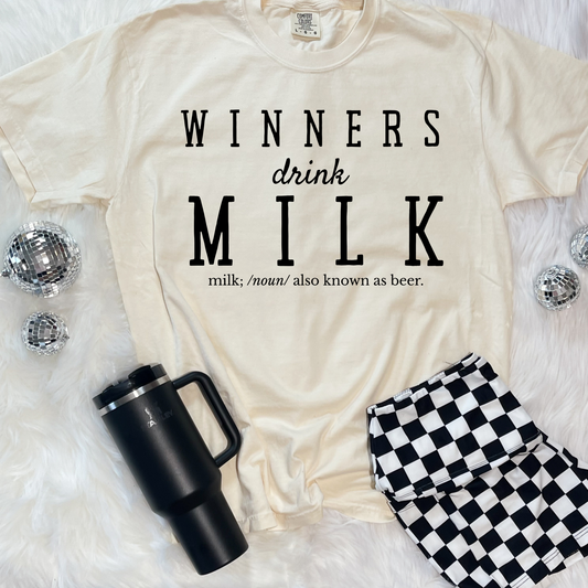 Winners Drink Milk/beer