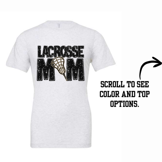 Faux Glitter Lacrosse Mom