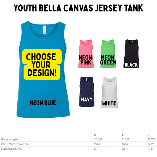 GMA- YOUTH Bella Canvas Jersey Tank- PICK YOUR DESIGN!