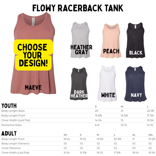 GMA- FLOWY Racerback Tank- PICK YOUR DESIGN!