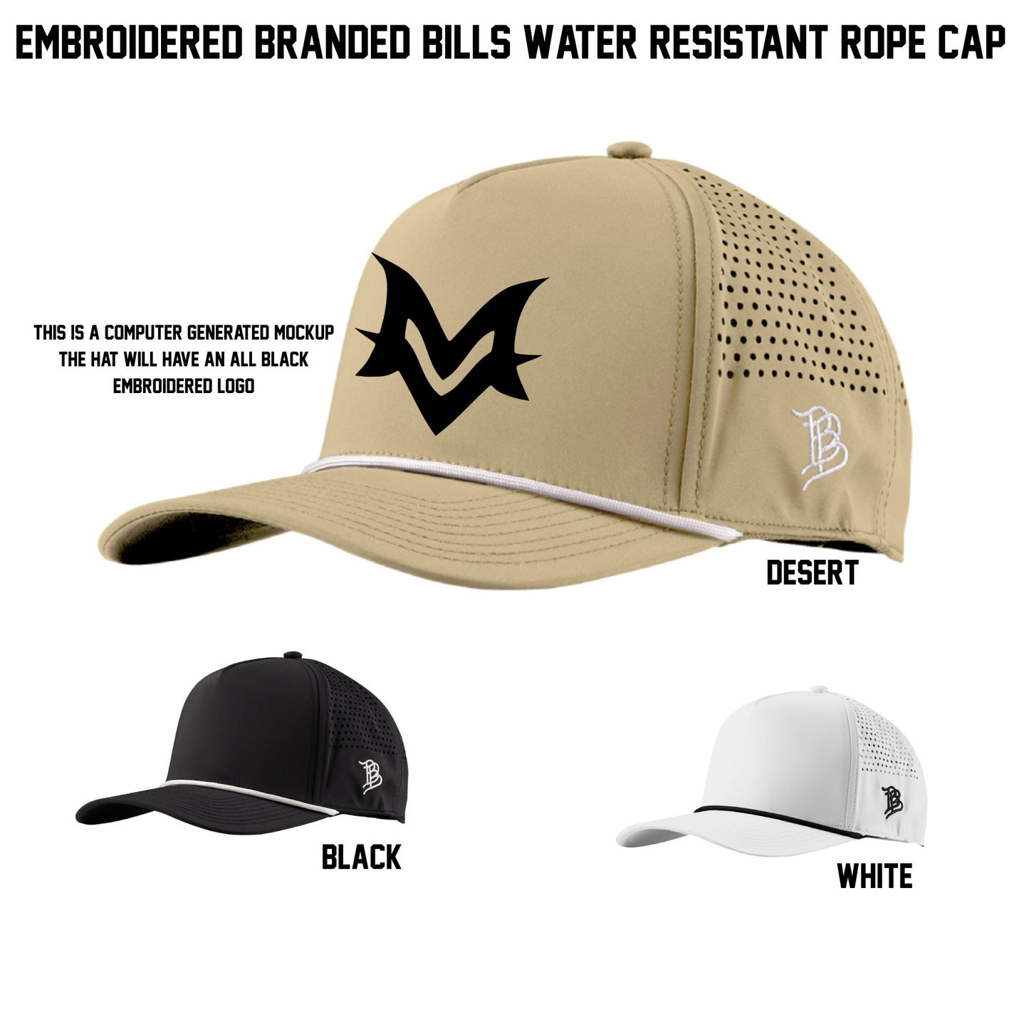 MV Embroidered Patch Branded Bills Rope Cap-MVYFL