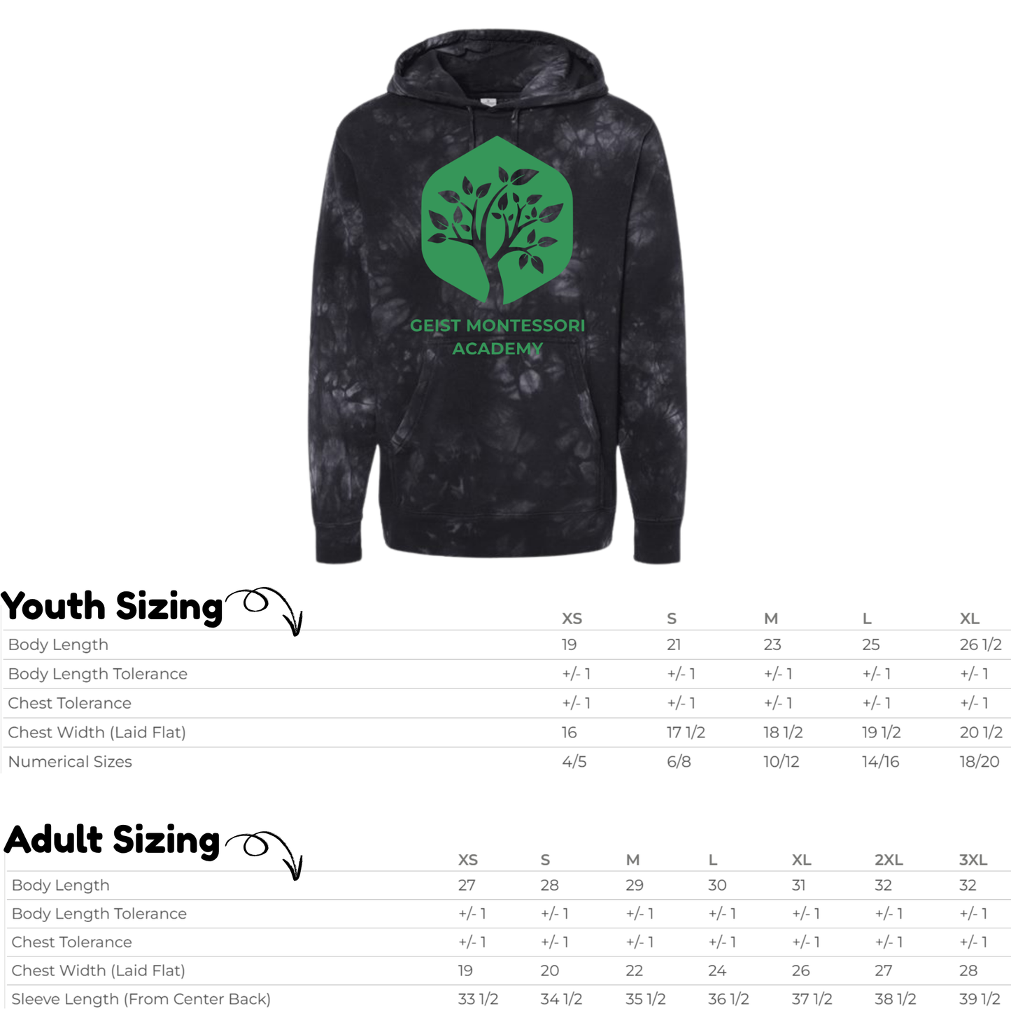 GMA- Black Tie-Dye Hoodie