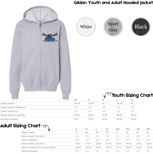 Cats Lacrosse Logo Zip up Hoodie