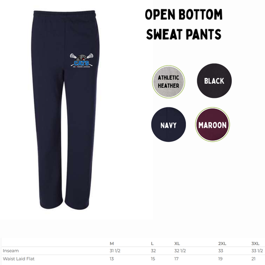 Cats Open-Bottom Sweatpants
