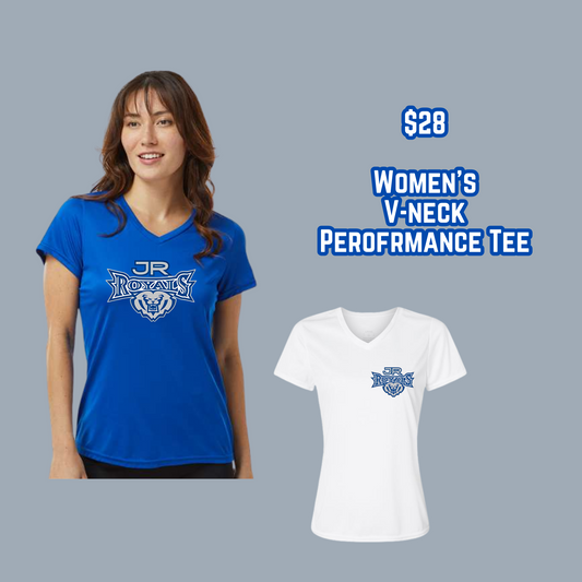 Jr. Royals Women's V-neck performance tee