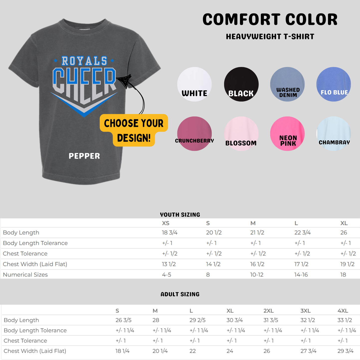 Comfort Colors Tee (Choose your color and design!) HSECHEER
