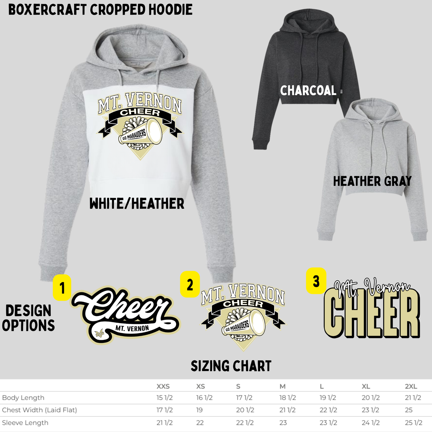 MVCheer Boxercraft Cropped Hoodie