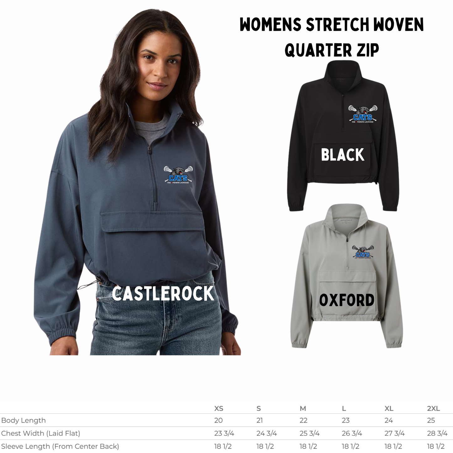 Cats Womens Stretch Woven Quarter Zip