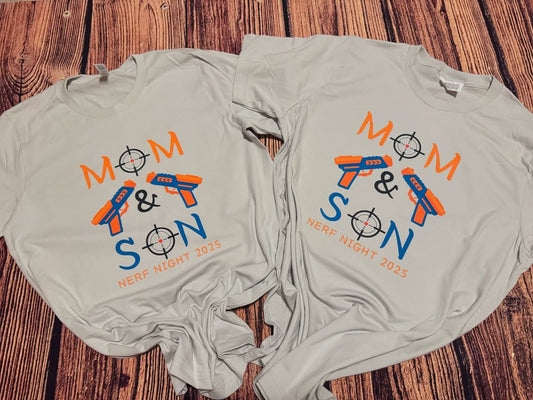 Mom and Son Nerf Night Tees