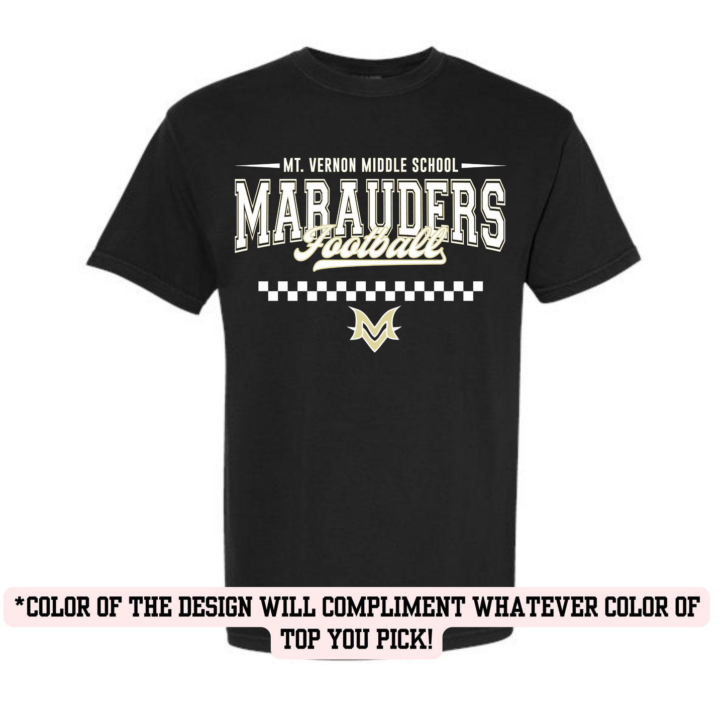 MVMS Football #1 (YOU PICK TOP STYLE AND COLOR!)
