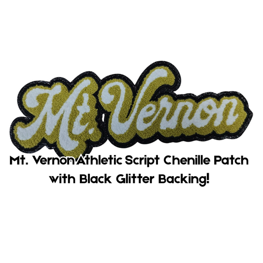 Mt. Vernon NEW Athletic Script chenille patch