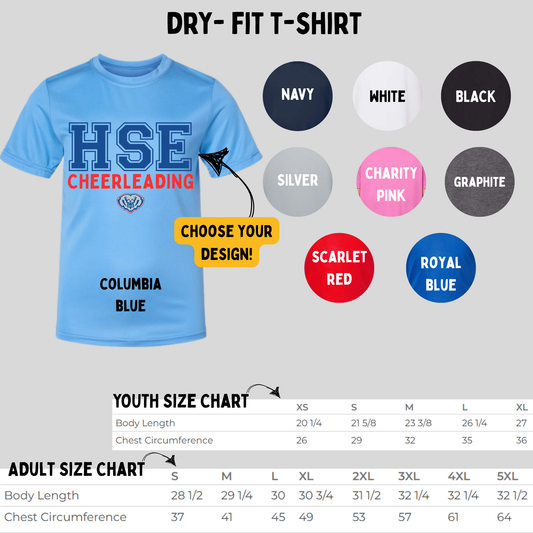 Dry-Fit Tee (Choose your color and design!) HSECHEER