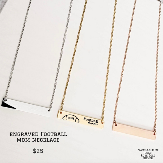 Jr. Royals Engraved Football Mom Necklace
