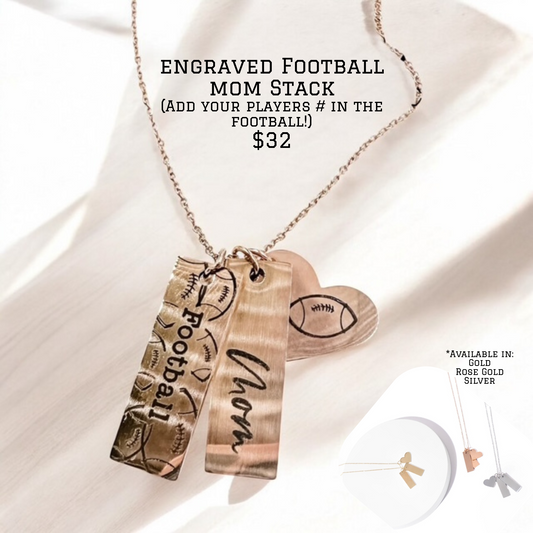 Jr. Royals Engraved Football Mom STACK