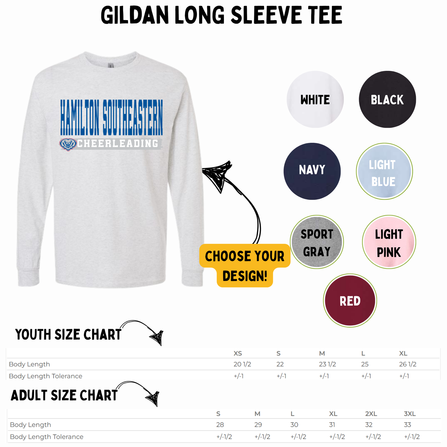 Long Sleeve T-shirt (Choose your color and design!) HSECHEER