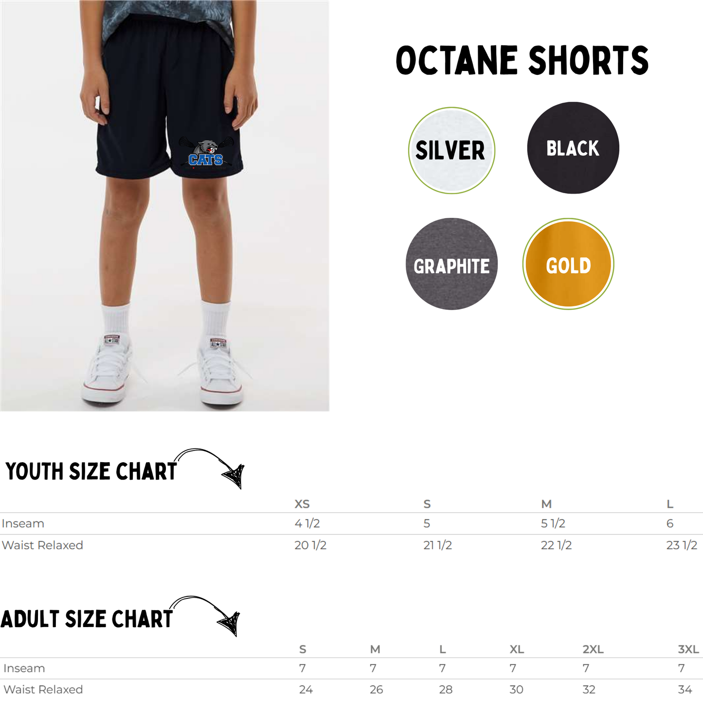 Cats Lacrosse Logo Shorts