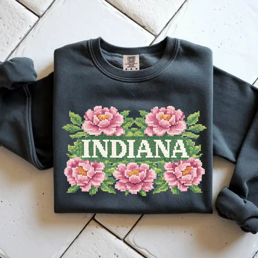 Peony Faux Cross Stitch design