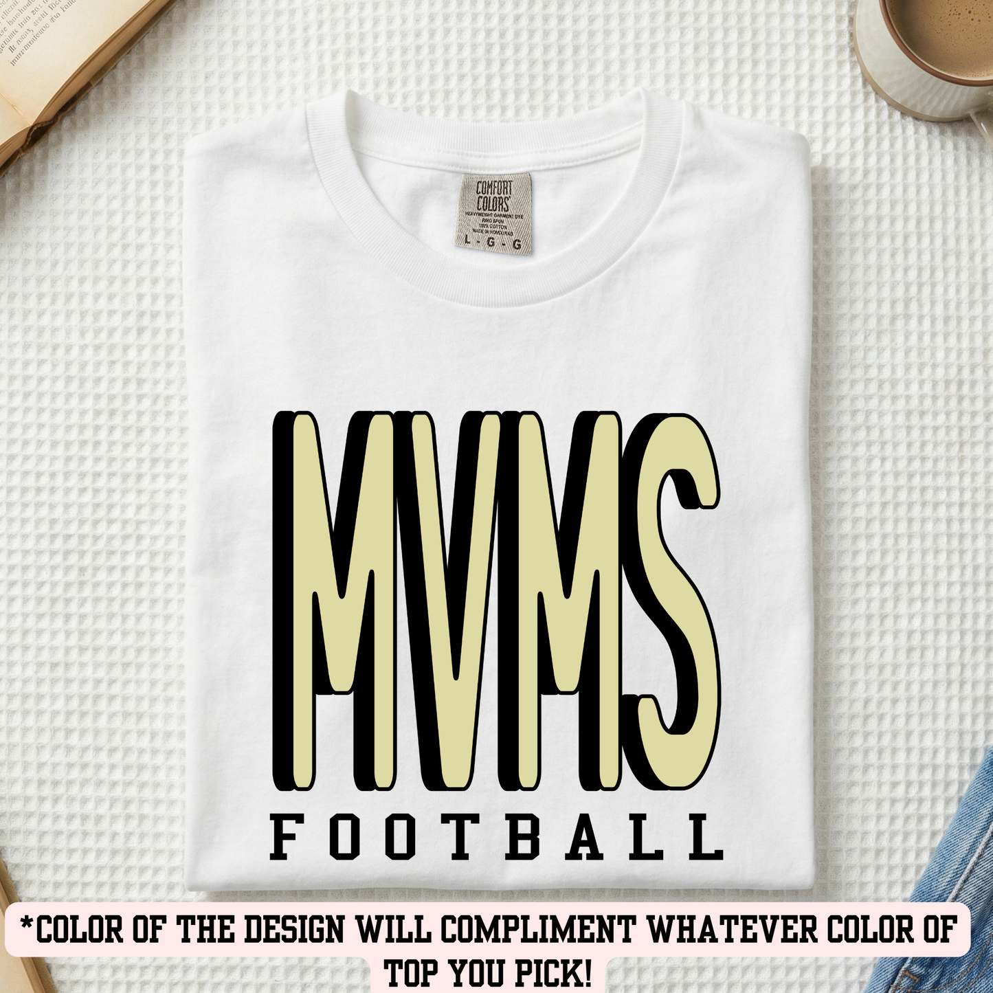 MVMS Football #5 (YOU PICK TOP STYLE AND COLOR!)