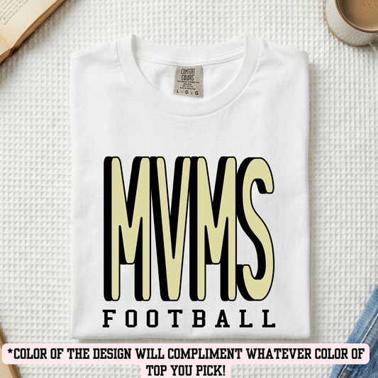 MVMS Football #5 (YOU PICK TOP STYLE AND COLOR!)