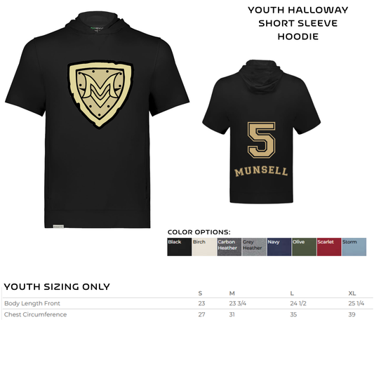 YOUTH Baseball short-sleeved hoodie- MV Shield