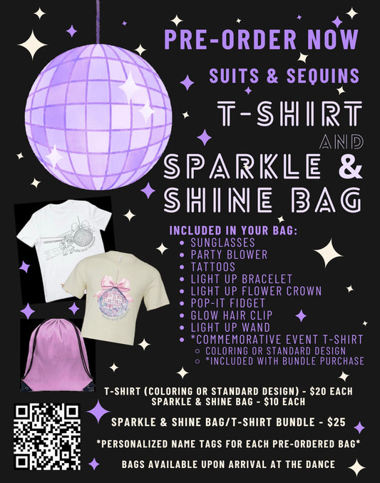 Suits and Sequins sparkle and shine bag combo