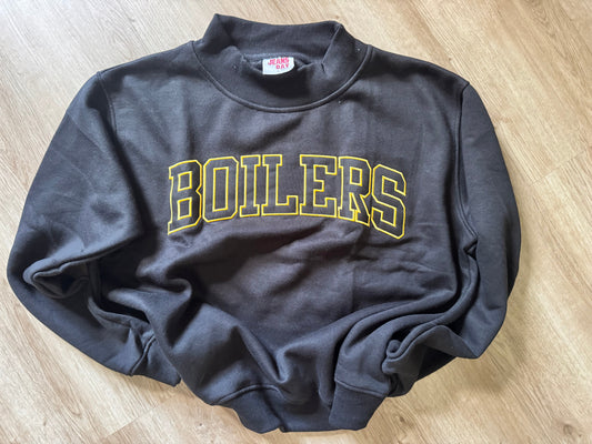 BOILERS Appliqué mock neck sweatshirt