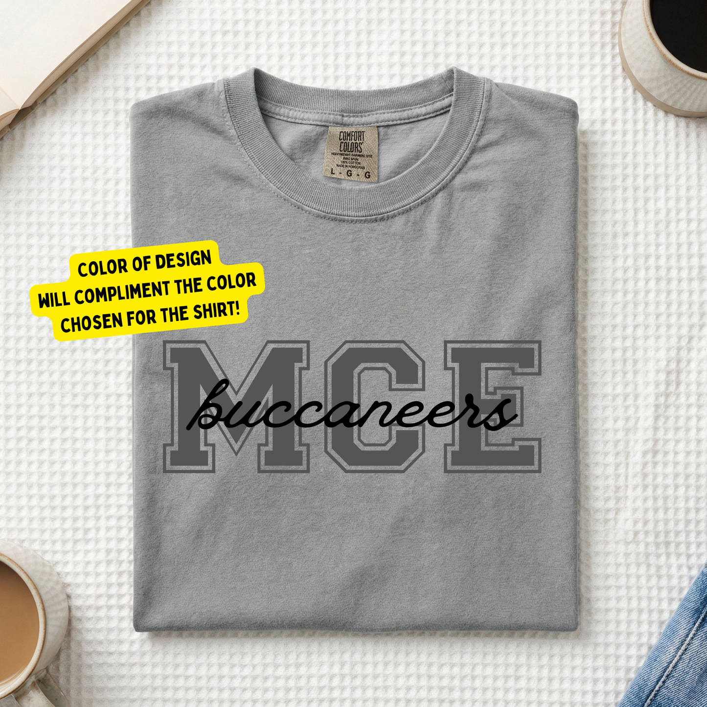 MCE- Monchromatic MCE (color of design changes based on color shirt chosen)