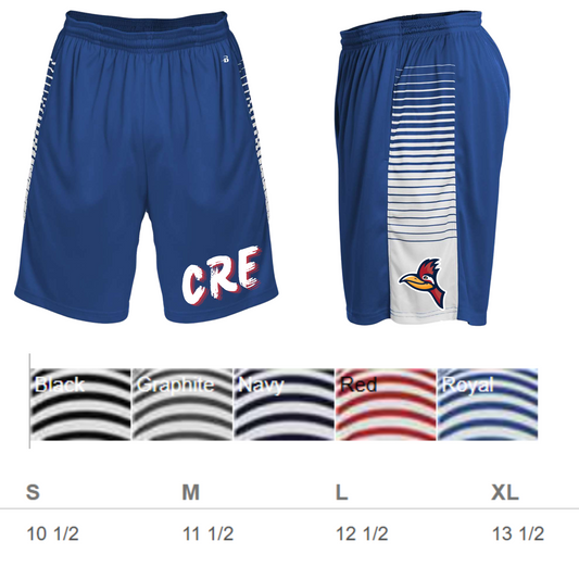 CRE Youth Badger Striped Athletic Shorts