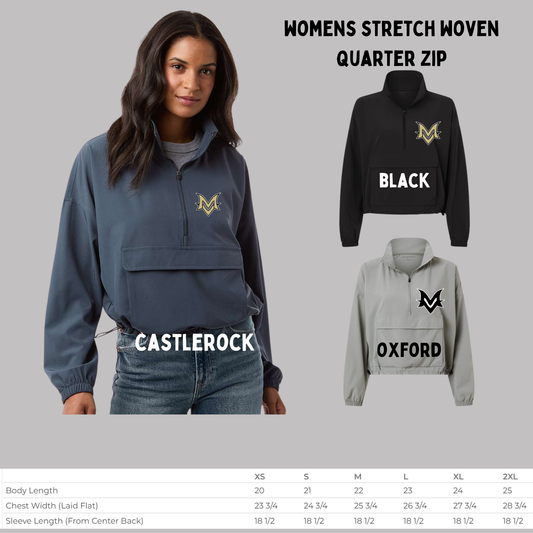 Track MV Womens Stretch Woven Quarter Zip